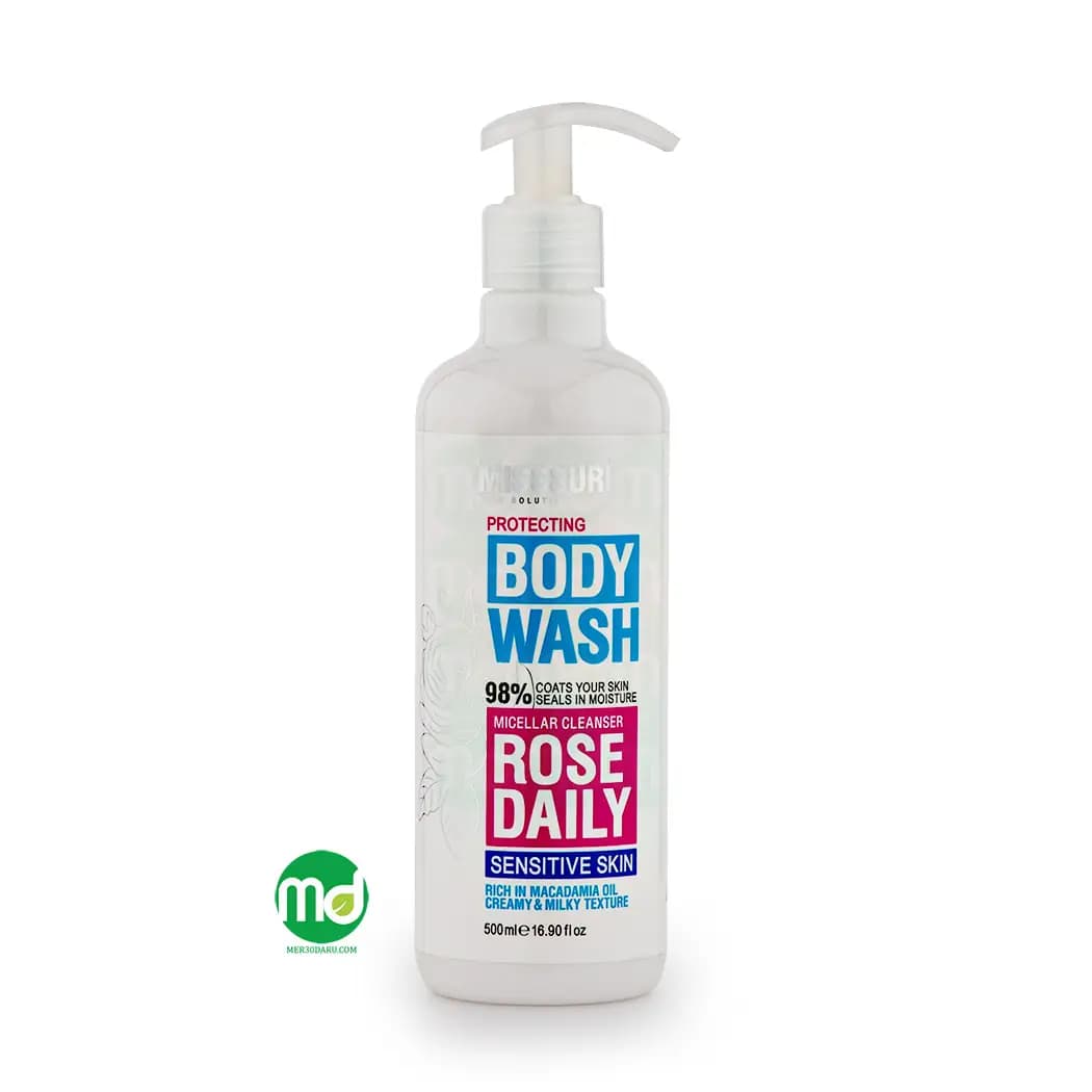 شامپو بدن پوست حساس میسوری حاوی روغن گل رز