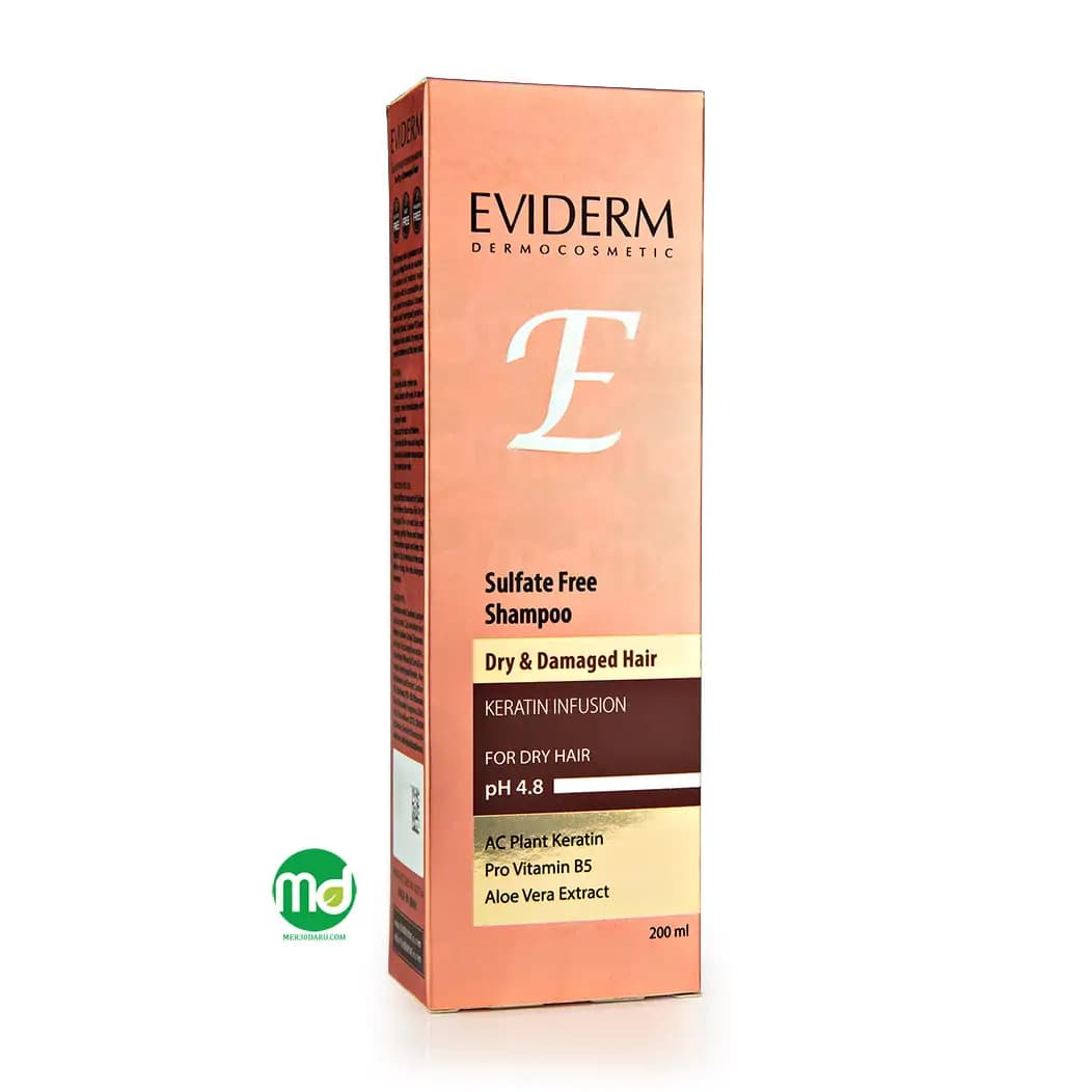 شامپو کراتینه فاقد سولفات اویدرم مناسب موهای خشک 200ml