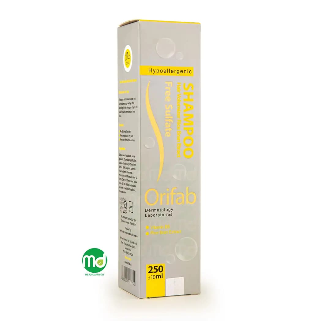 شامپو حجم دهنده مو اوری فاب حاوی سبوس برنج 250ml