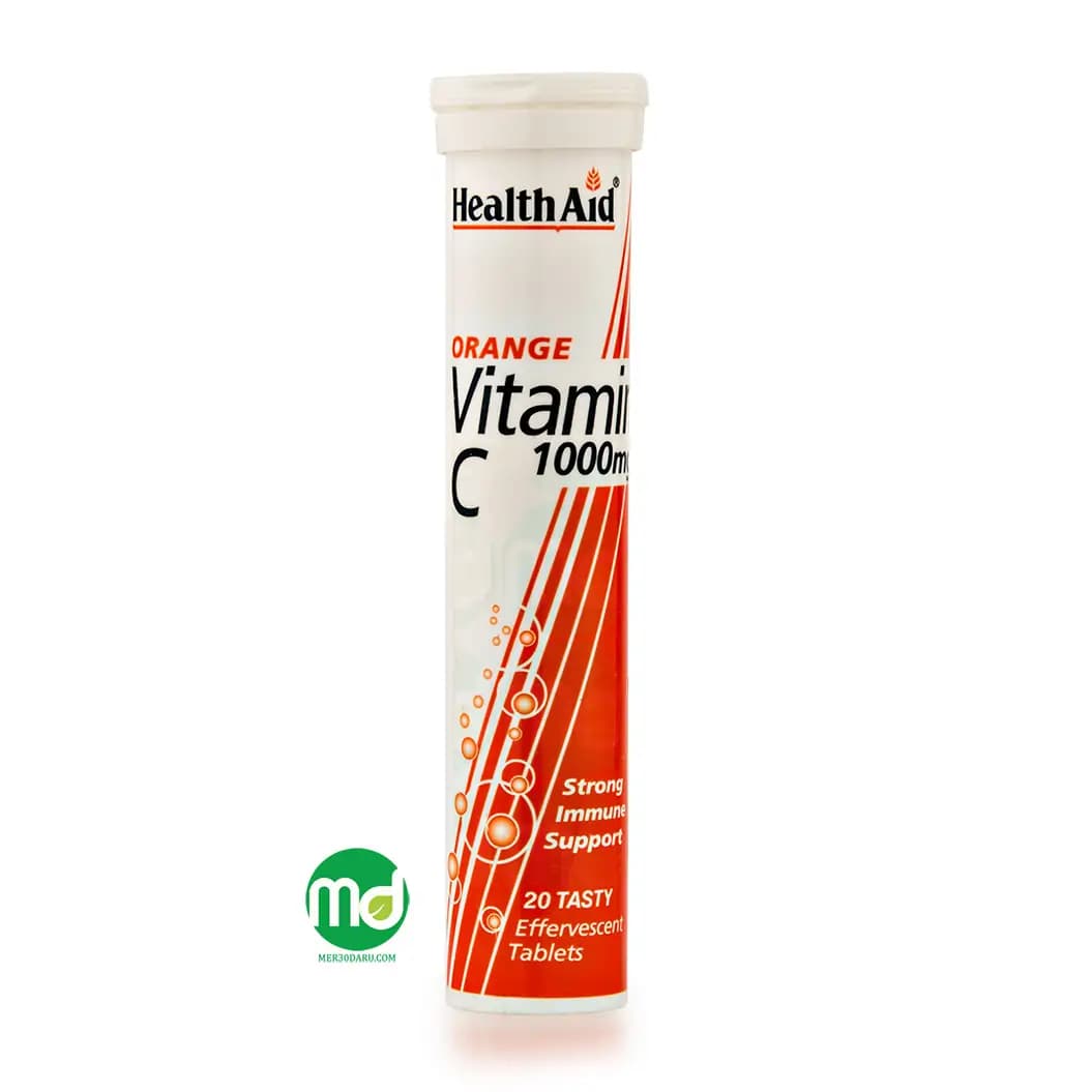 قرص جوشان ویتامین C 1000mg هلث اید با طعم پرتقال
