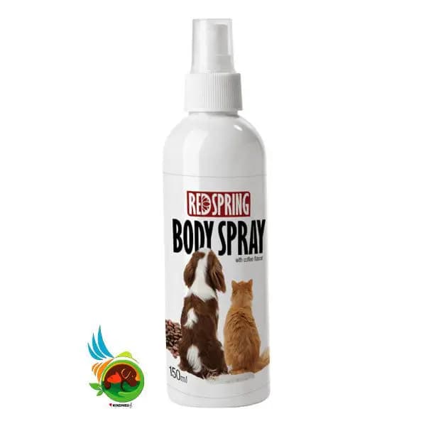 اسپری ( شامپو ) ضد عفونی کننده بدن با رایحه قهوه مخصوص حیوانات خانگی رد اسپرینگ Redspring body spray with coffee حجم ۱۵۰ میلی لیتر