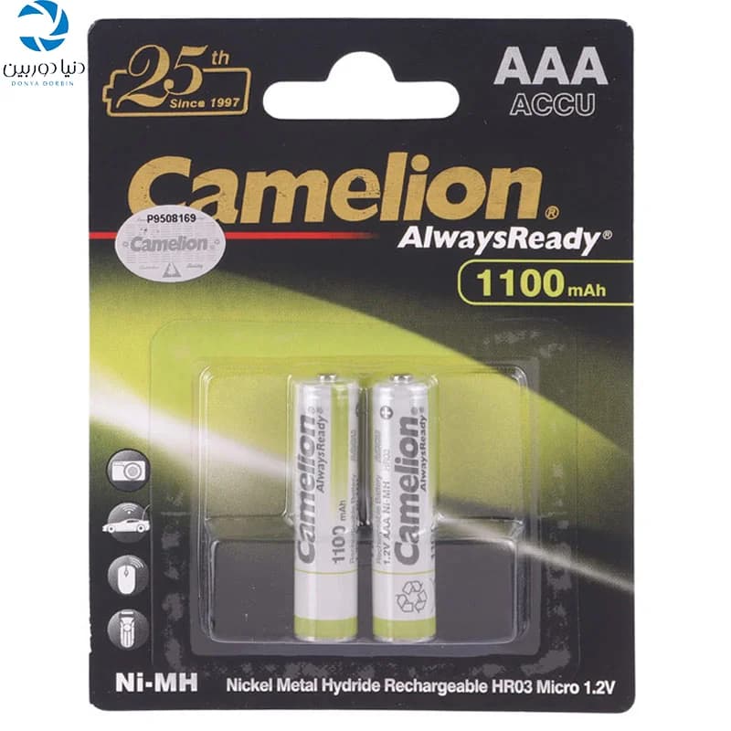 باتری نیم قلمی شارژی Camelion NH-AAA1100BP2 1100mAh