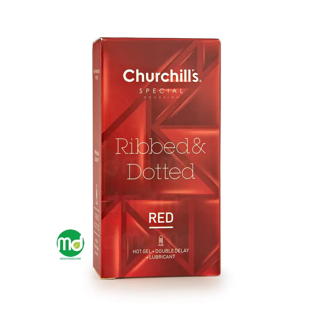 کاندوم شیاردار و خاردار چرچیلز قرمز با تأخیری دوبل