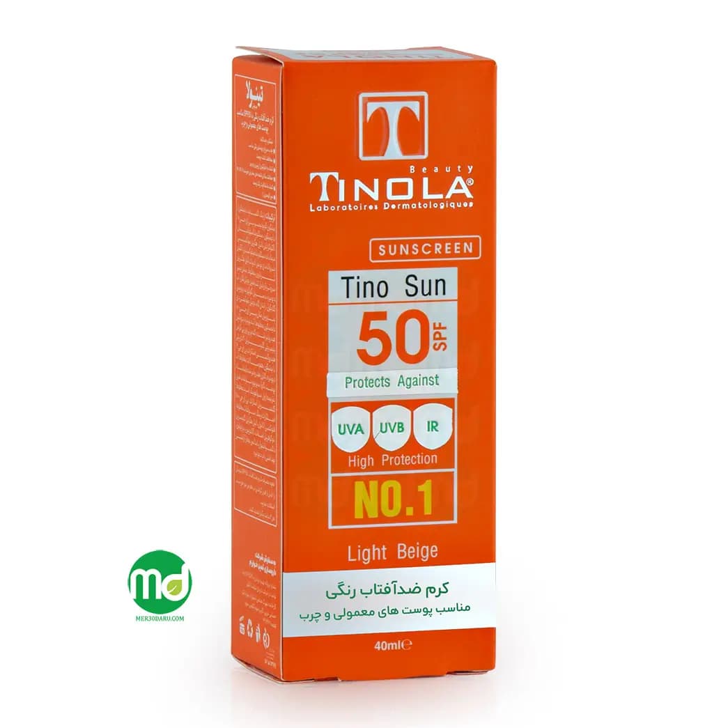 کرم ضد آفتاب رنگی تینولا برای پوست های معمولی و چرب SPF 50