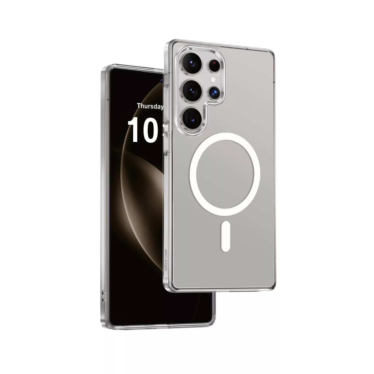 کاور گرین لاین مدل crystal clear magsafe مناسب برای گوشی موبایل سامسونگ Galaxy S25 Ultra