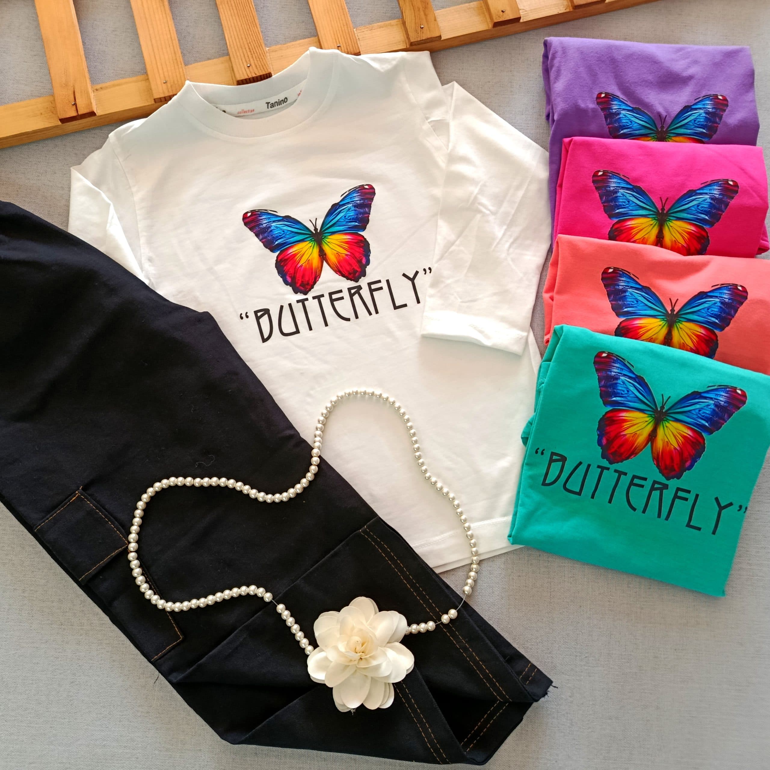 بلوز شلوار پروانه رنگین کمان