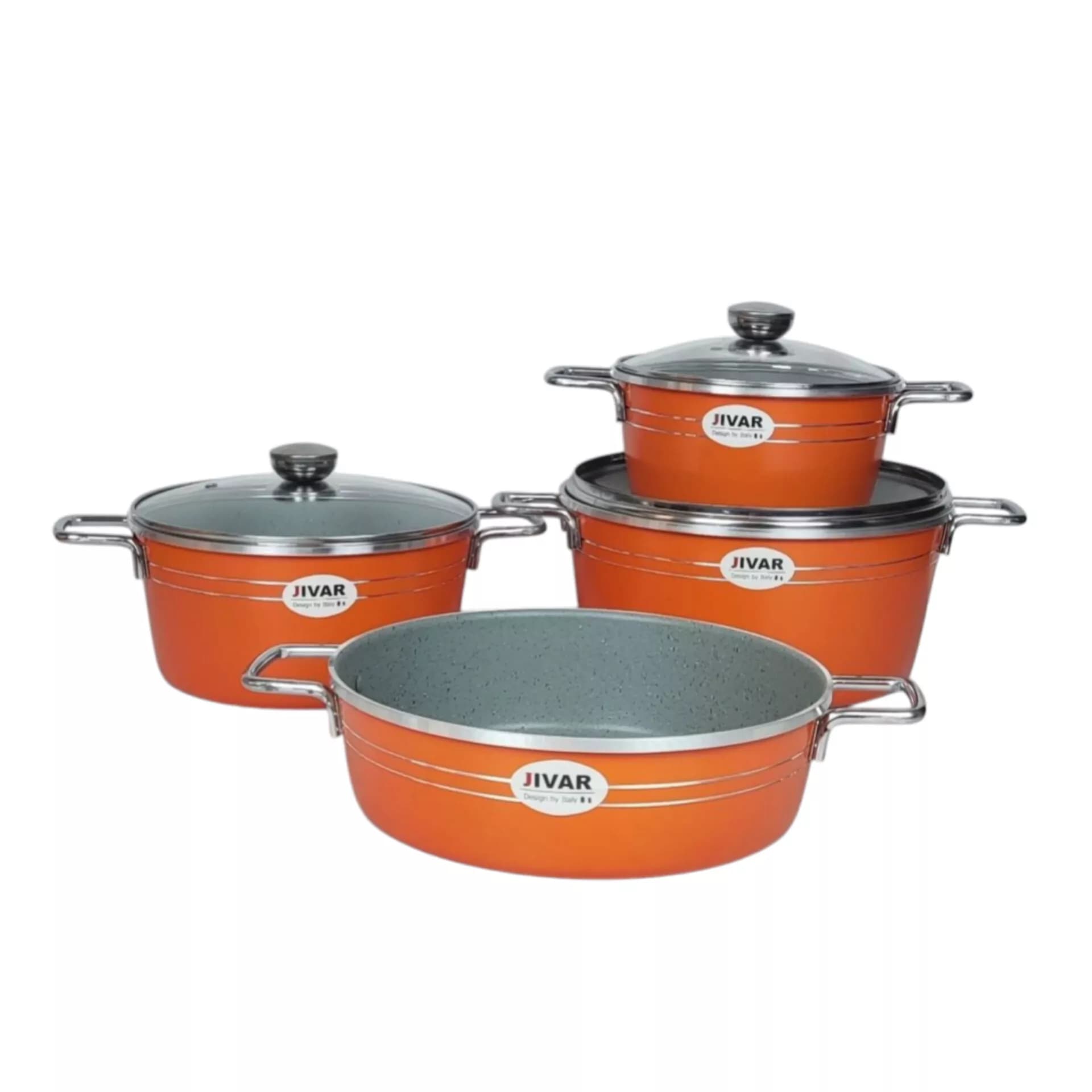 سرویس پخت و پز 7 پارچه ژیوار مدل دسته استیل