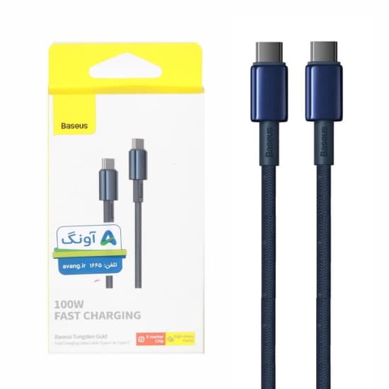 کابل تبدیل USB-C به USB-C بیسوس مدل Tungsten Gold طول 2 متر