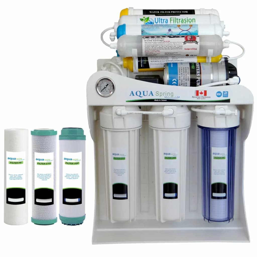 دستگاه تصفیه کننده آب آکوآ اسپرینگ مدل UF – SF4800 کد 01 به همراه فیلتر تصفیه آب