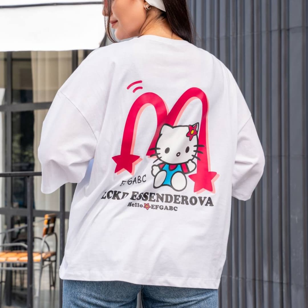 تیشرت باکسی کیتی M (پک 3 عددی)