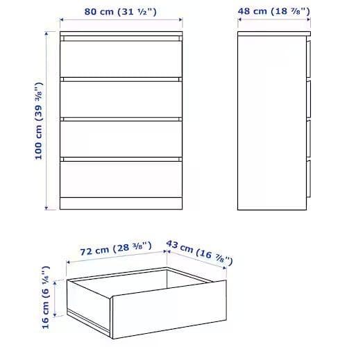 دراور 4 کشو ایکیا MALM
