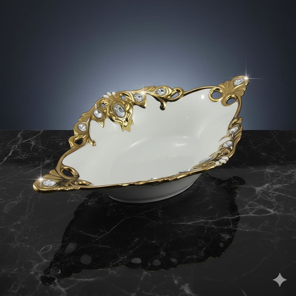 کشکول خوری سرامیک طلایی یونیک کد 1649