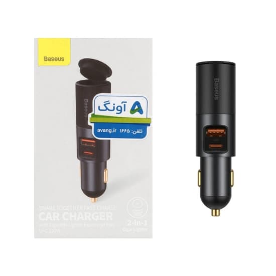 شارژر فندکی 120W فست دو پورت بیسوس مدل CCBT-C0G