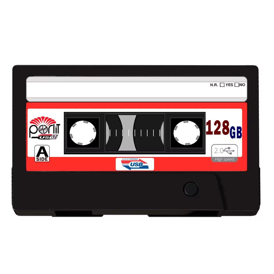 فلش مموری پرلیت یواس بی طرح نوار کاست مدل UM-67-U3.0 ظرفیت 128 گیگابایت