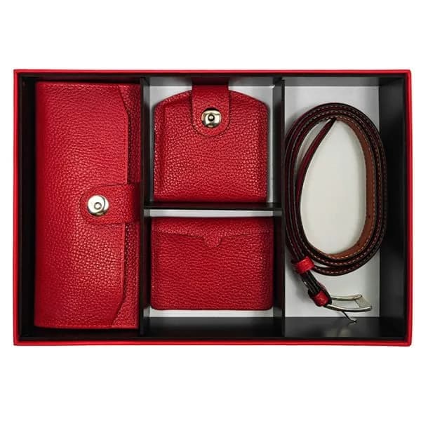 ست هدیه کیف چرم طبیعی زنانه ST112