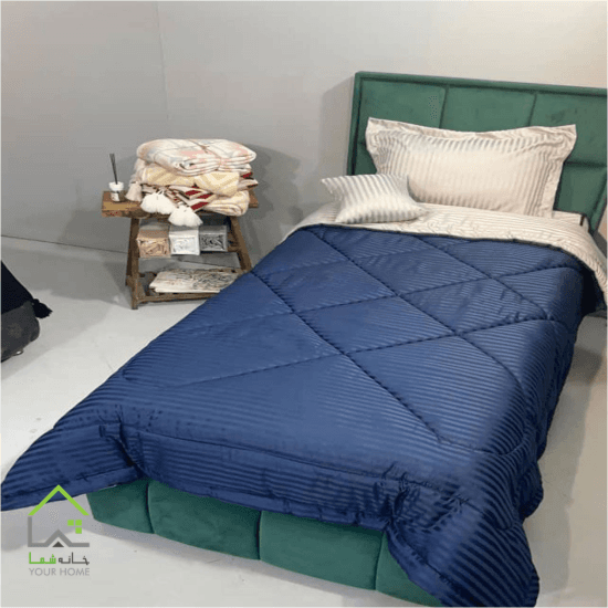 روتختی هتلی یکنفره سورمه ای،سفید