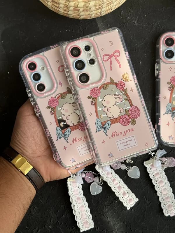 کاور موبایل سامسونگ خرگوش میس یو پاپیون گل رز بندست