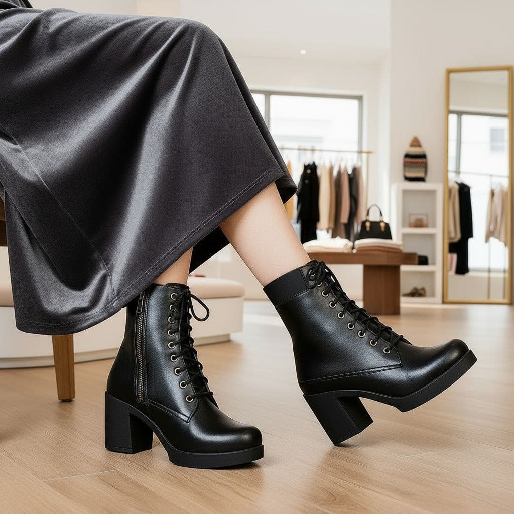 نیم بوت پاشنه ۶ سانت زنانه فوق لاکچری ترند سال