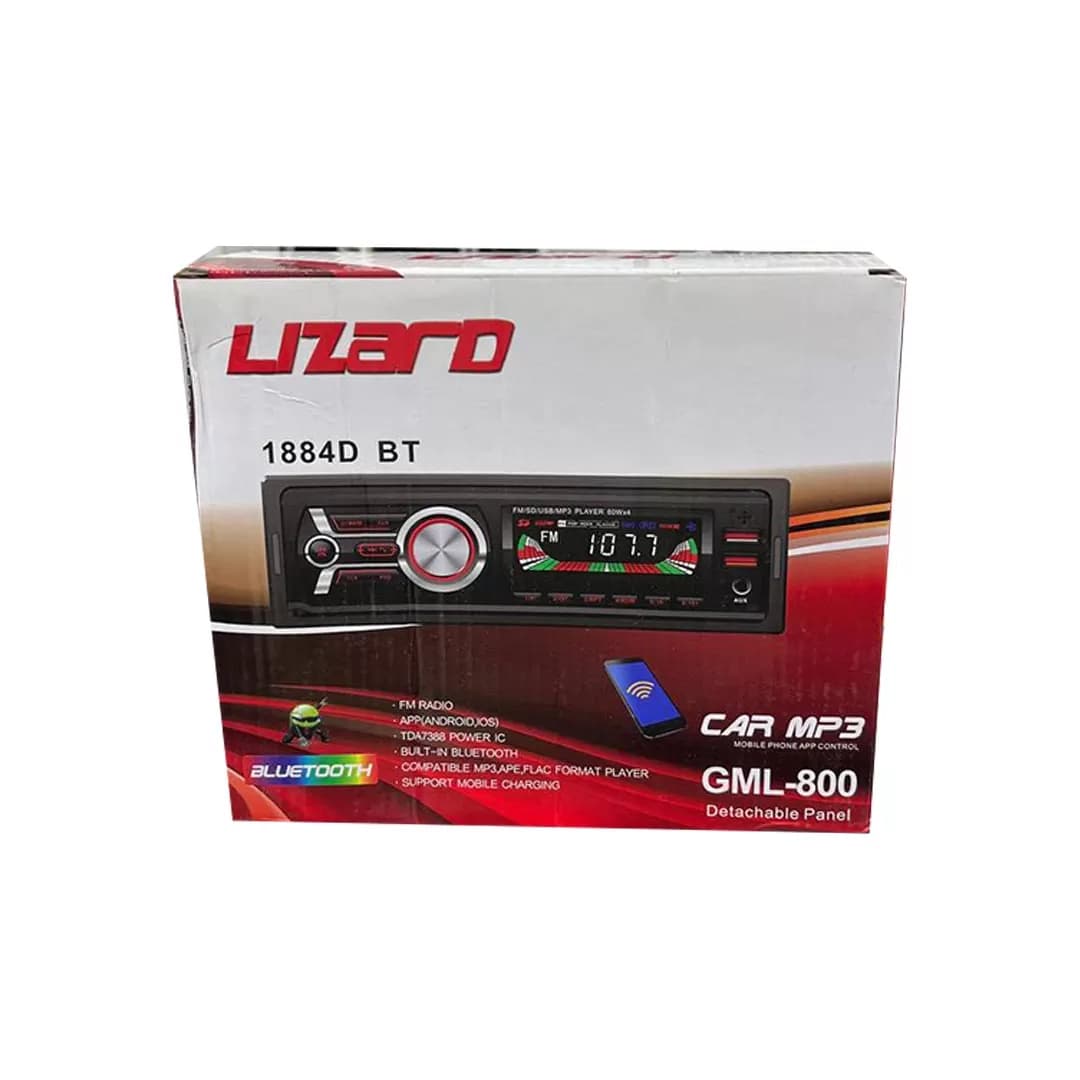 رادیو پخش خودرو لیزارد (lizard ) مدل 1884 bt بلوتوثی پنل جدا