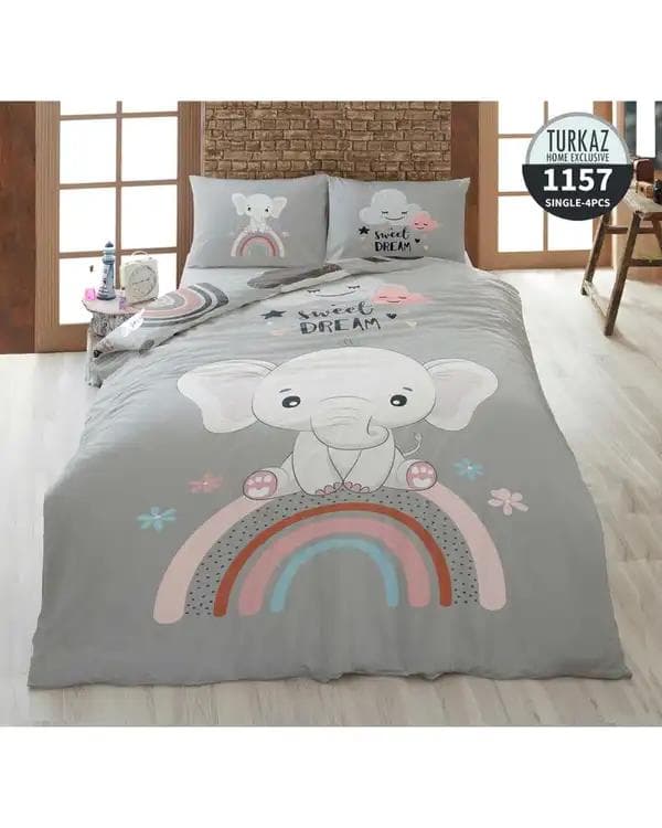 سرویس لحاف روتختی تک نفره 5 تکه میکرو تنسل گیاهی دو رو TURKAZ مدل 1157