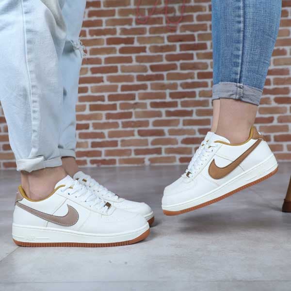 کتونی نایک ایر فورس سفید نسکافه ای AF