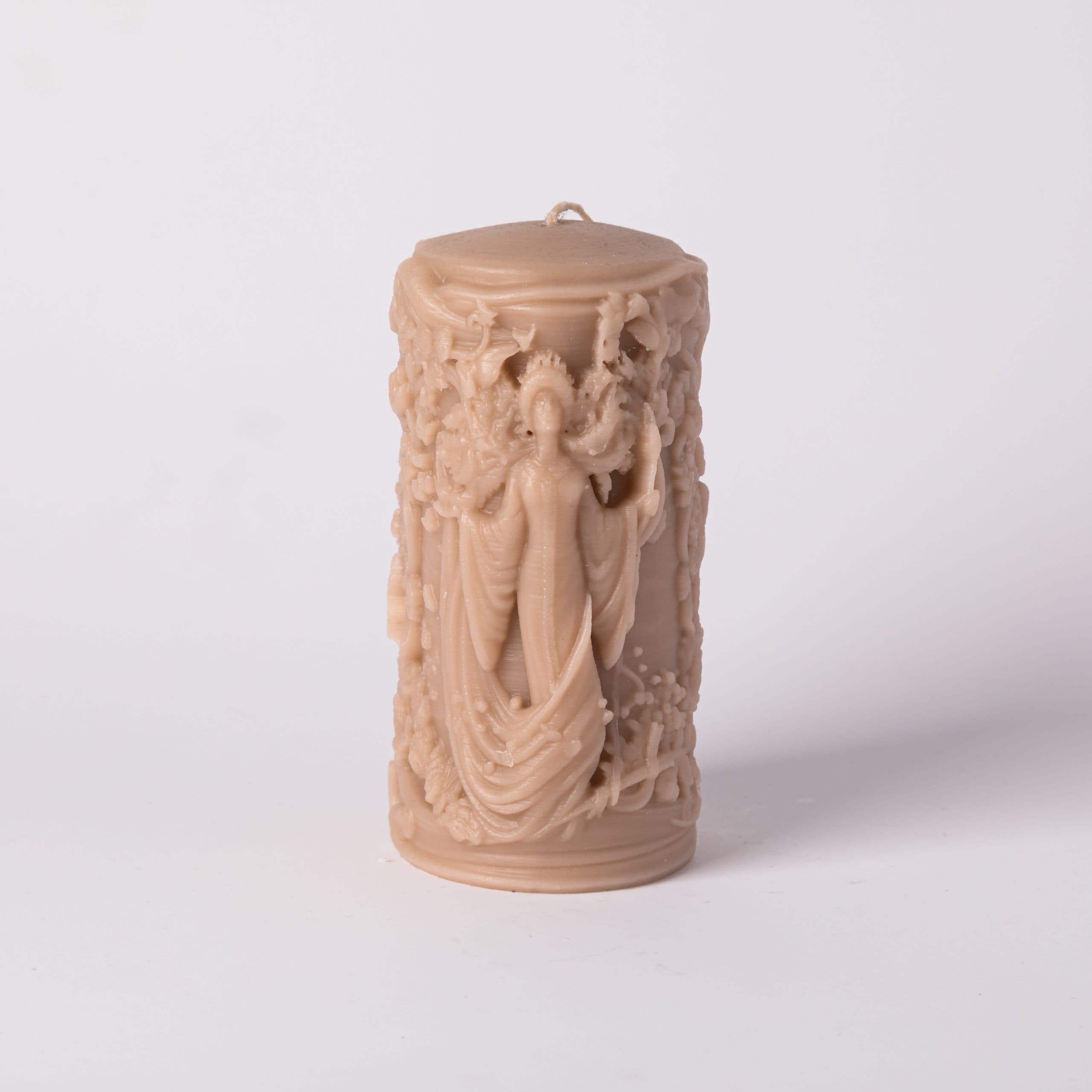 شمع دست ساز استوانه طرحدار فرشته