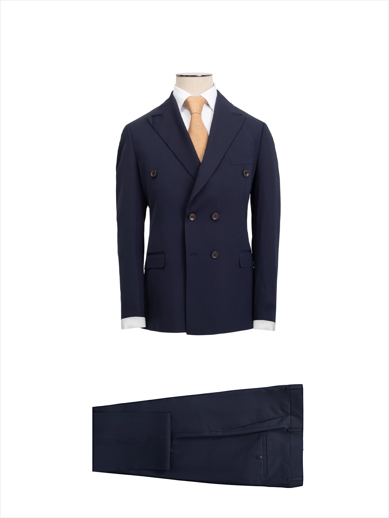 کت و شلوار دبل برست سرمه ای تیره ال سی من 33