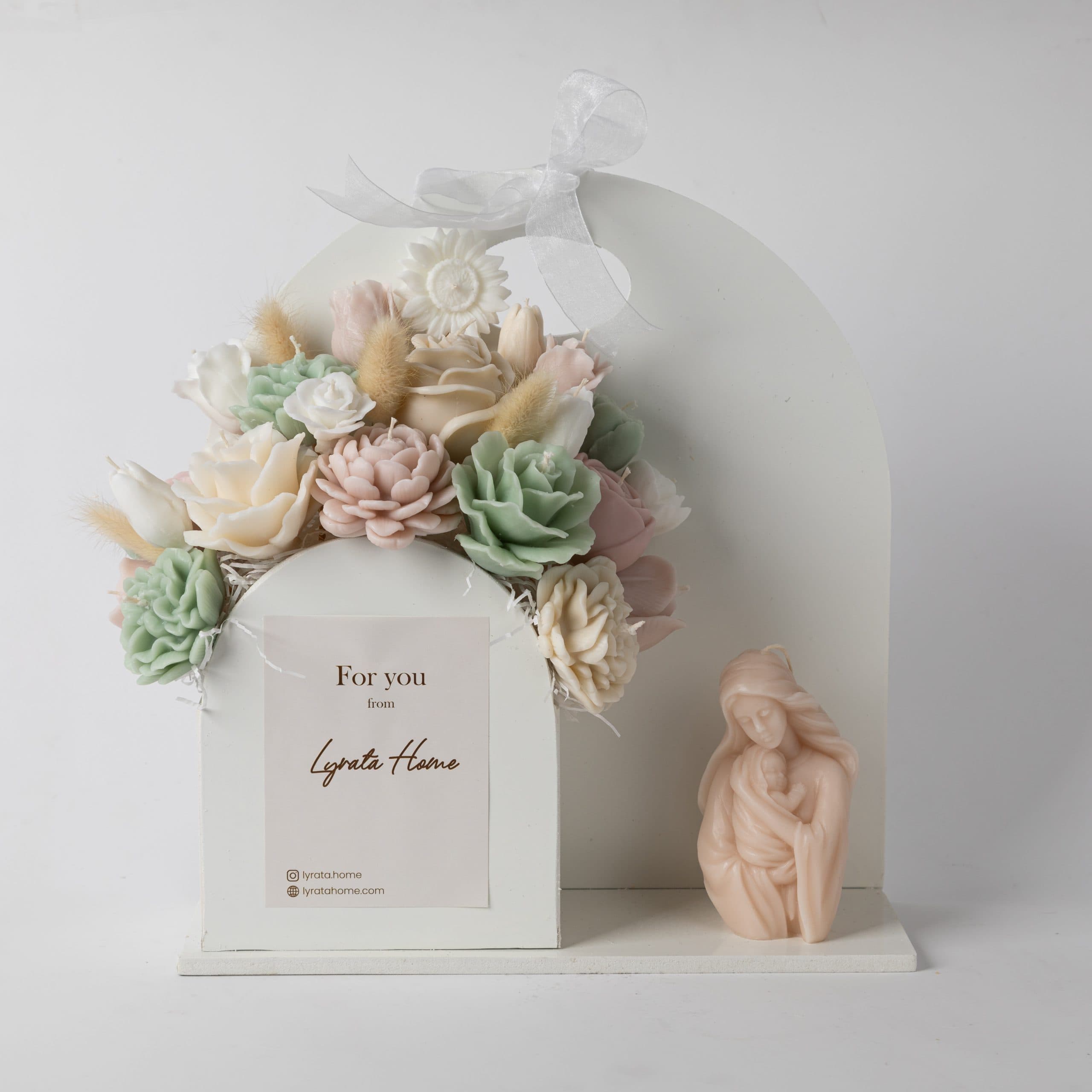 شمع باکس دسته دار شمع گل