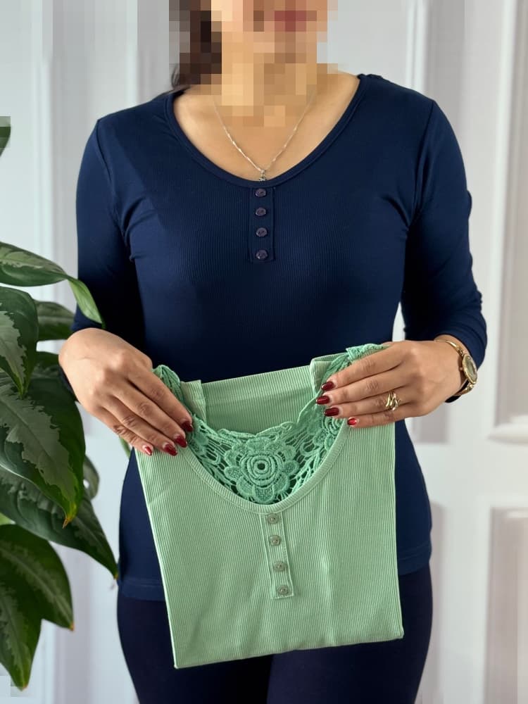 بلوز پشت گیپور آیدا کد 4092