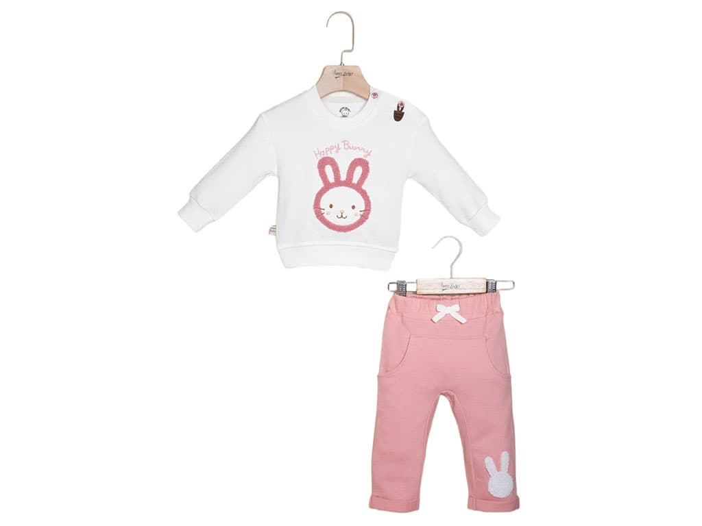 بلوز و شلوار دورس نوزاد و کودک دخترانه طرح خرگوش تکه دوزی شده آی نور بیبی inoor baby