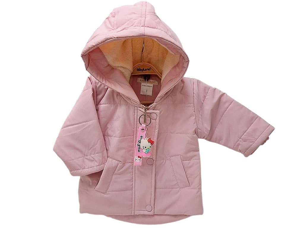 کاپشن کلاهدار توکرکی دخترانه رنگ صورتی