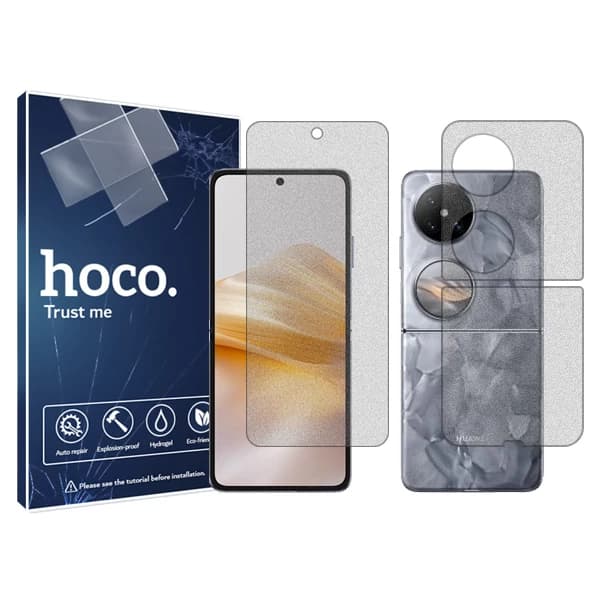 گلس گوشی مات هوآوی Pocket 2 هوکو مدل Resistant به همراه محافظ پشت گوشی