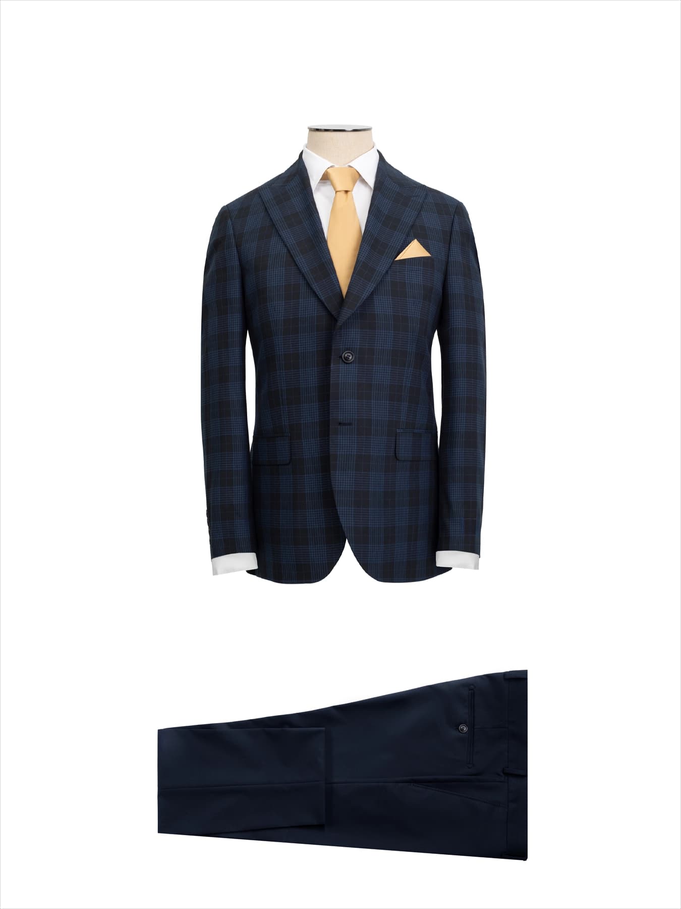 کت و شلوار سرمه ای چهارخانه ال سی من 78