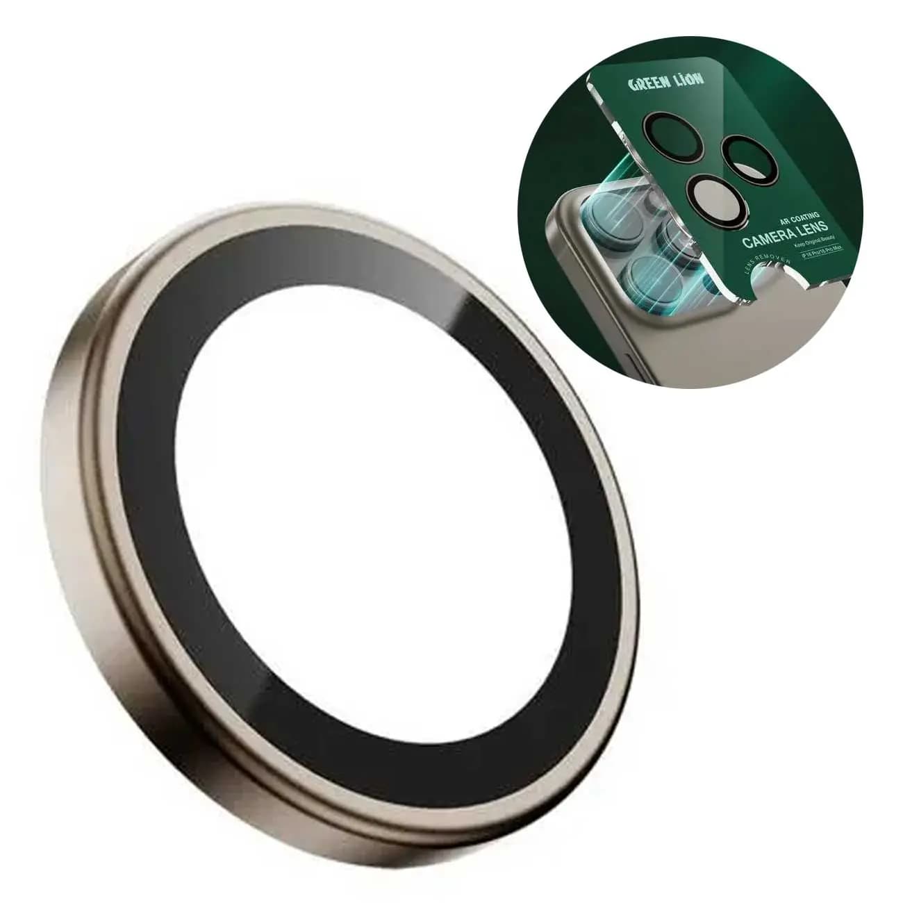 گلس محافظ لنز دوربین آیفون 16 پرو و آیفون 16 پرومکس گرین GNULLNSS16PM