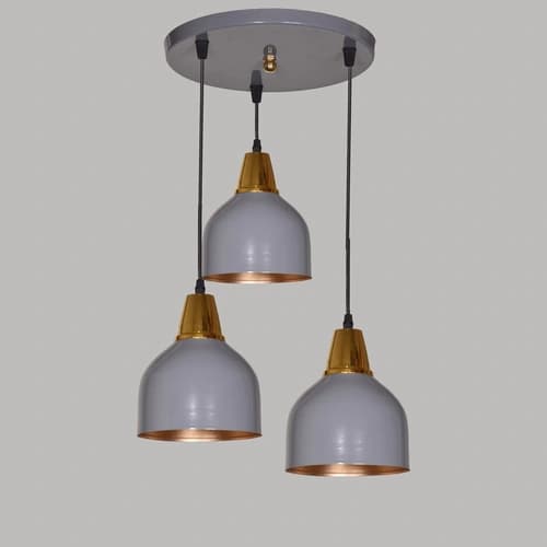 لوستر سه شعله مدل کلاهک طرح گرد