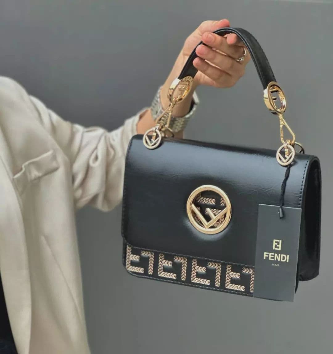 کیف مجلسی دستی دوشی زنانه دخترانه چرم اسپرت مارک فندی روزانه