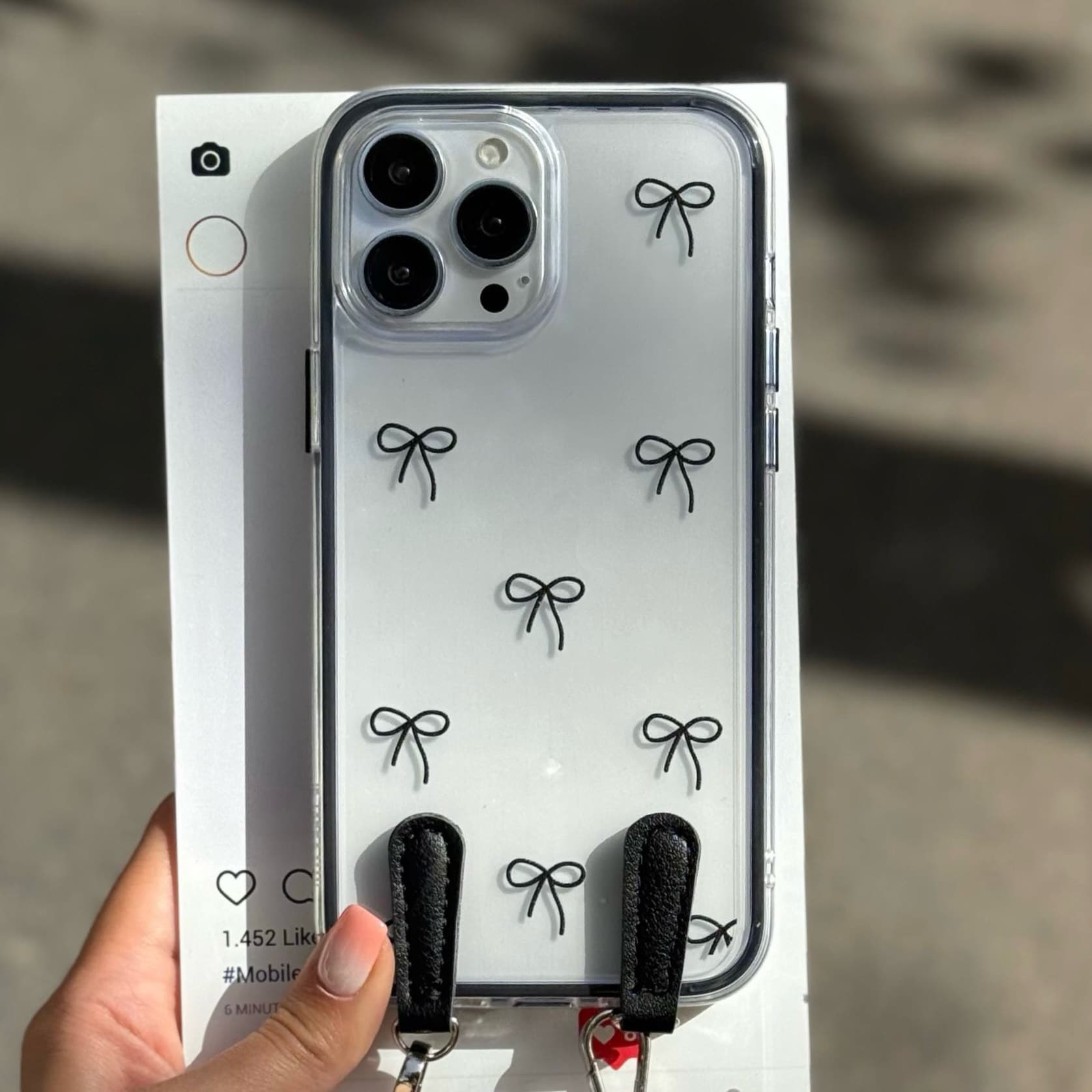 قاب پاپيونی مشكی بند چرمی