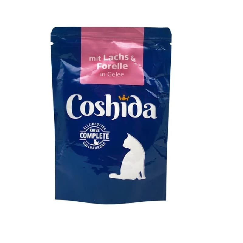 پوچ گربه کوشیدا طعم سالمون و قزل آلا درسس 100 گرم