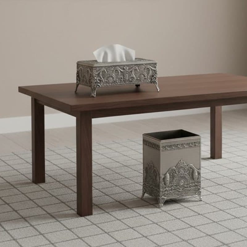 ست جای دستمال کاغذی و سطل پیوتر یونیک کد 1404