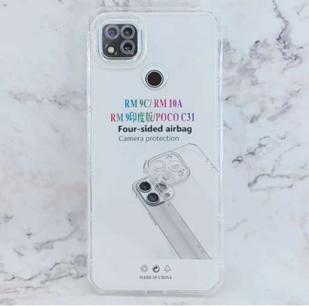 قاب ژله ای بیرنگ محافظ لنزدار ایربگ دار Redmi 9C-Redmi 9 Active - Redmi 10A - Poco C3