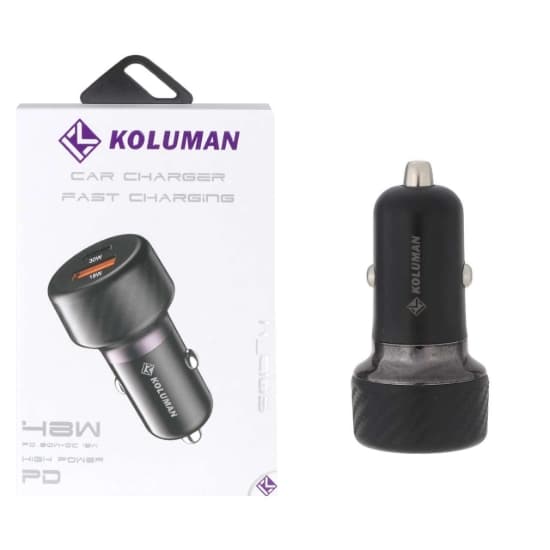 شارژر فندکی 48 وات دو پورت کلومن مدل K-C105