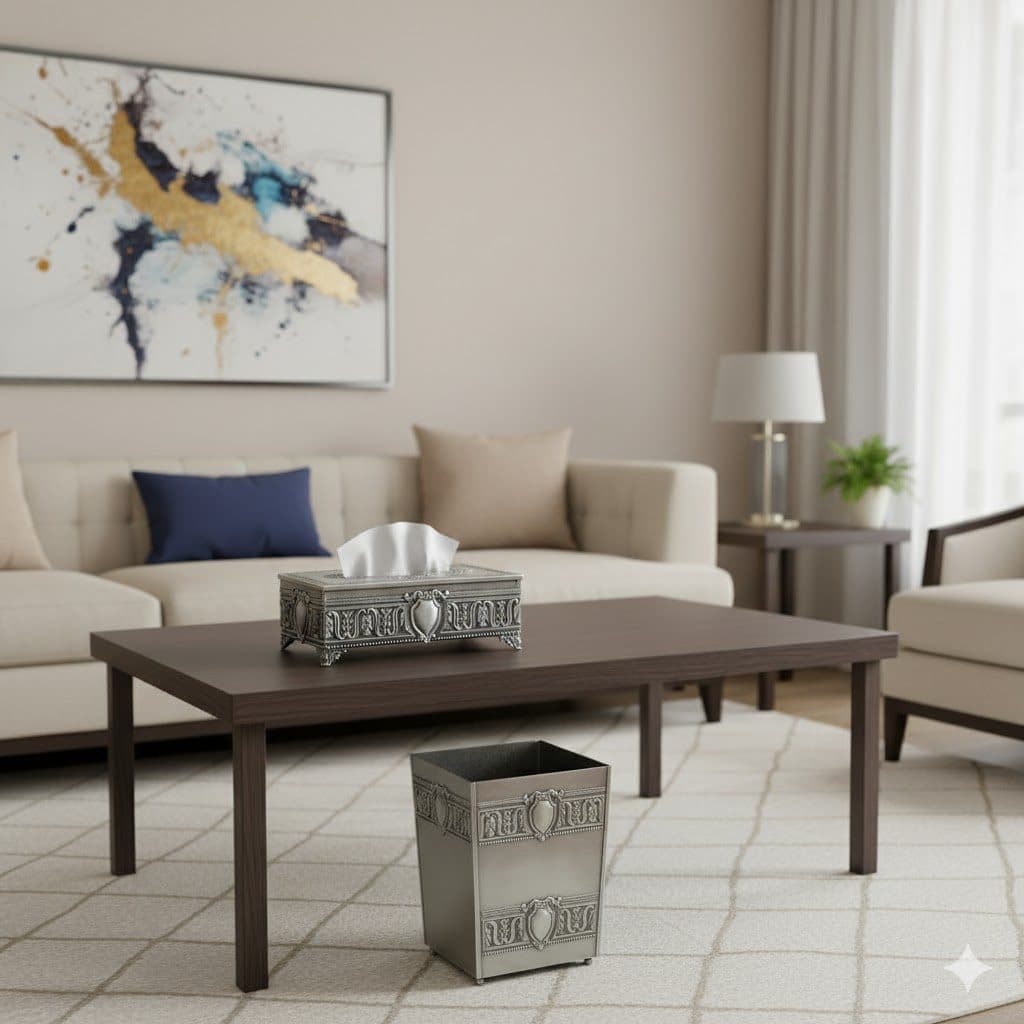 ست سطل و جا دستمالی پیوتر یونیک کد 1402