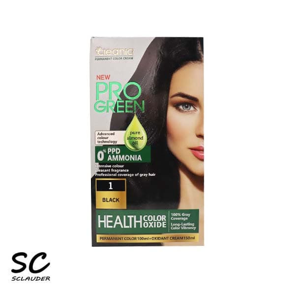 رنگ مو پرو گرين کلینیک Cleanic Pro Green بدون آمونیاک مشکی 1