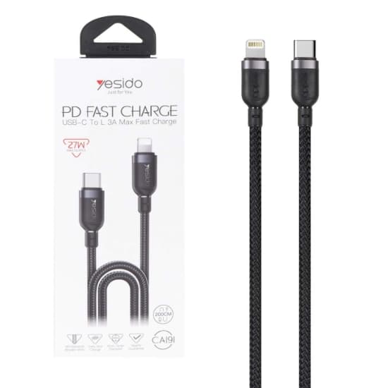 کابل تبدیل USB-C به لایتنینگ یسیدو مدل CAI91 به طول 2 متر