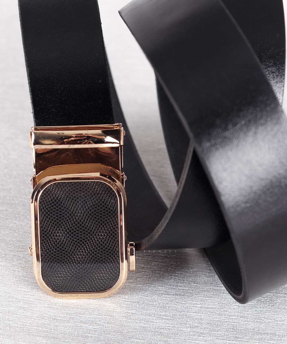 کمربند ریلی مردانه مشکی مستطیلی 4041