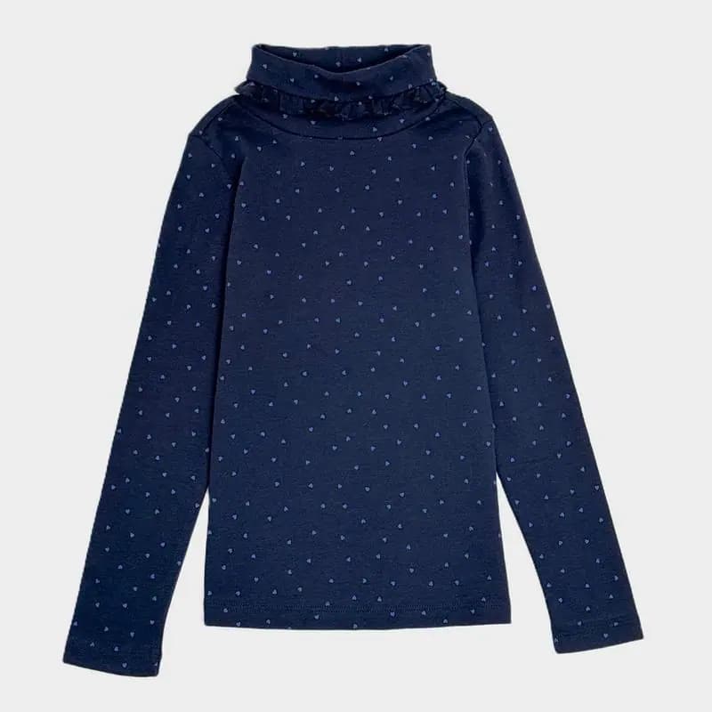 بلوز بچگانه دخترانه یقه اسکی سرمه ای کد637