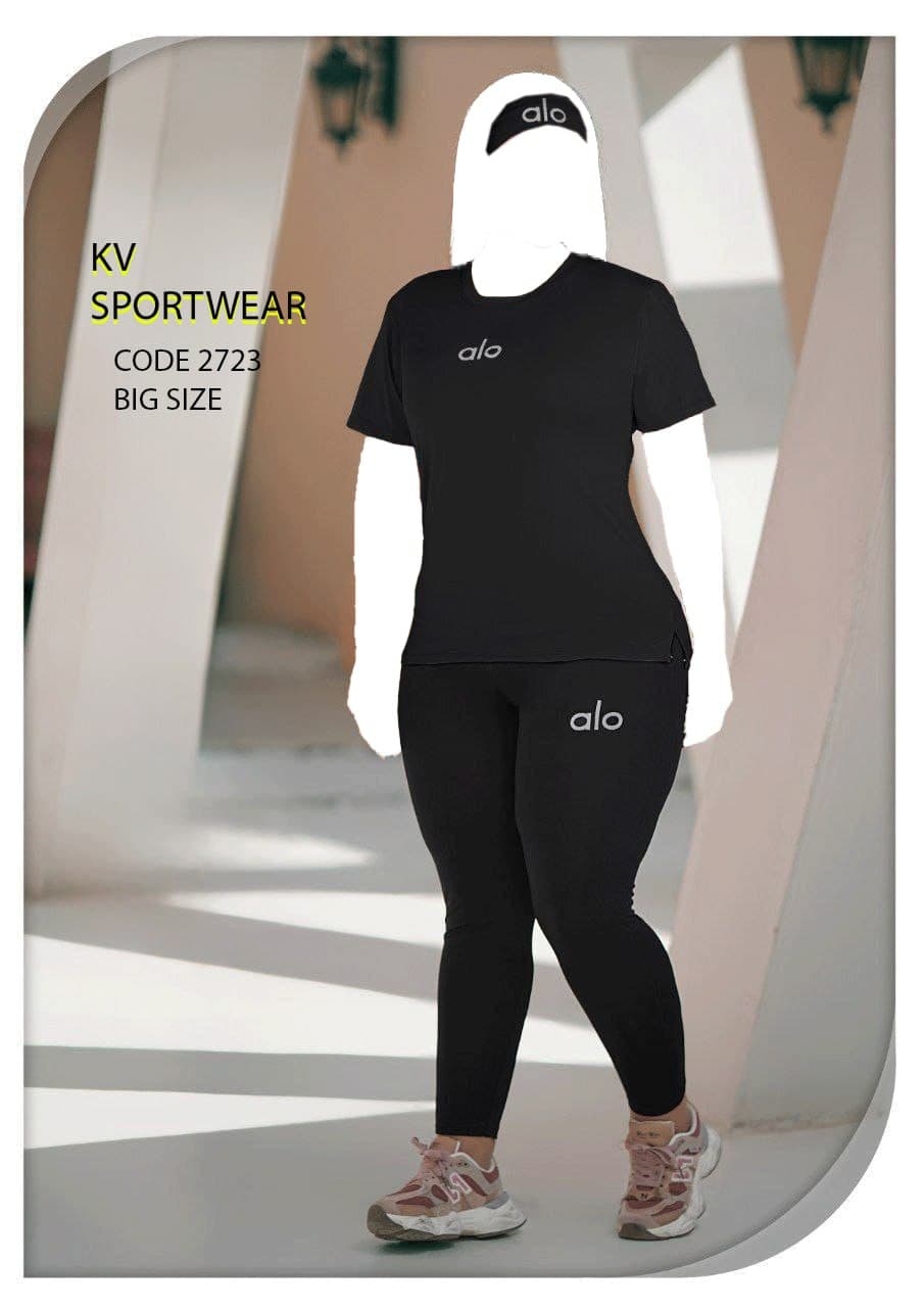 ست تیشرت شلوار بیگ و فری سایز ورزشی زنانه alo کد 002