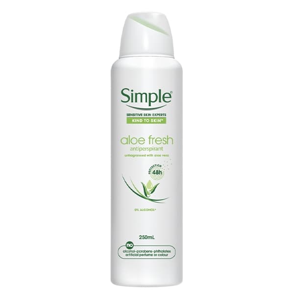 اسپری ضد تعریق 48 ساعته سیمپل مدل Aloe Fresh