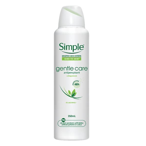اسپری ضد تعریق 48 ساعته سیمپل مدل Gentle Care