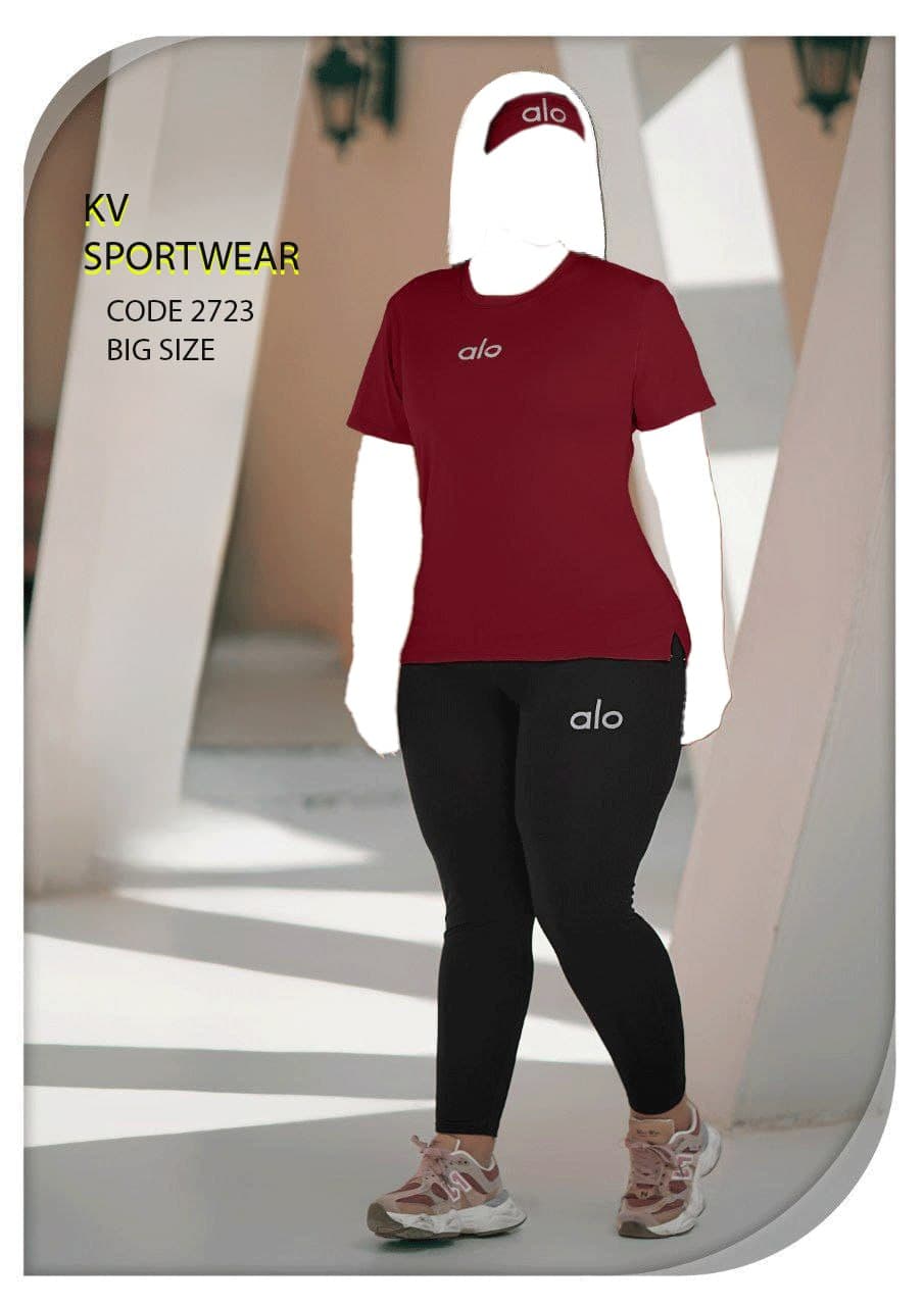 ست تیشرت شلوار بیگ و فری سایز ورزشی زنانه alo کد 003